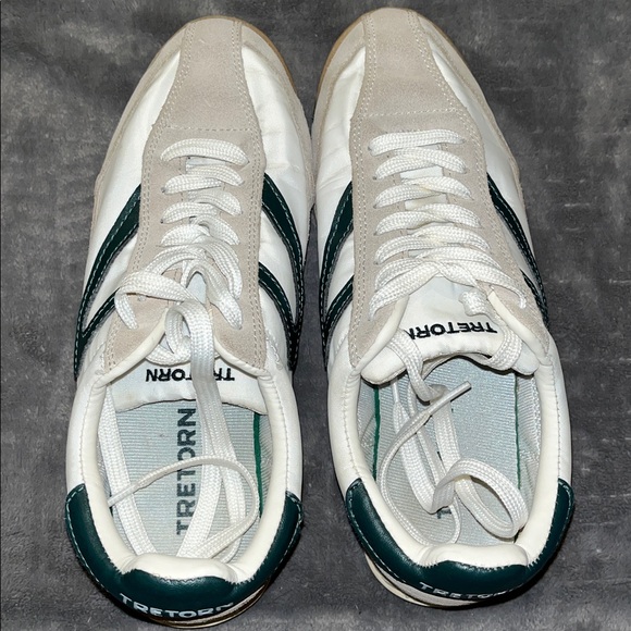 Tretorn Cream/Dark Green Shoes - Picture 5 of 8